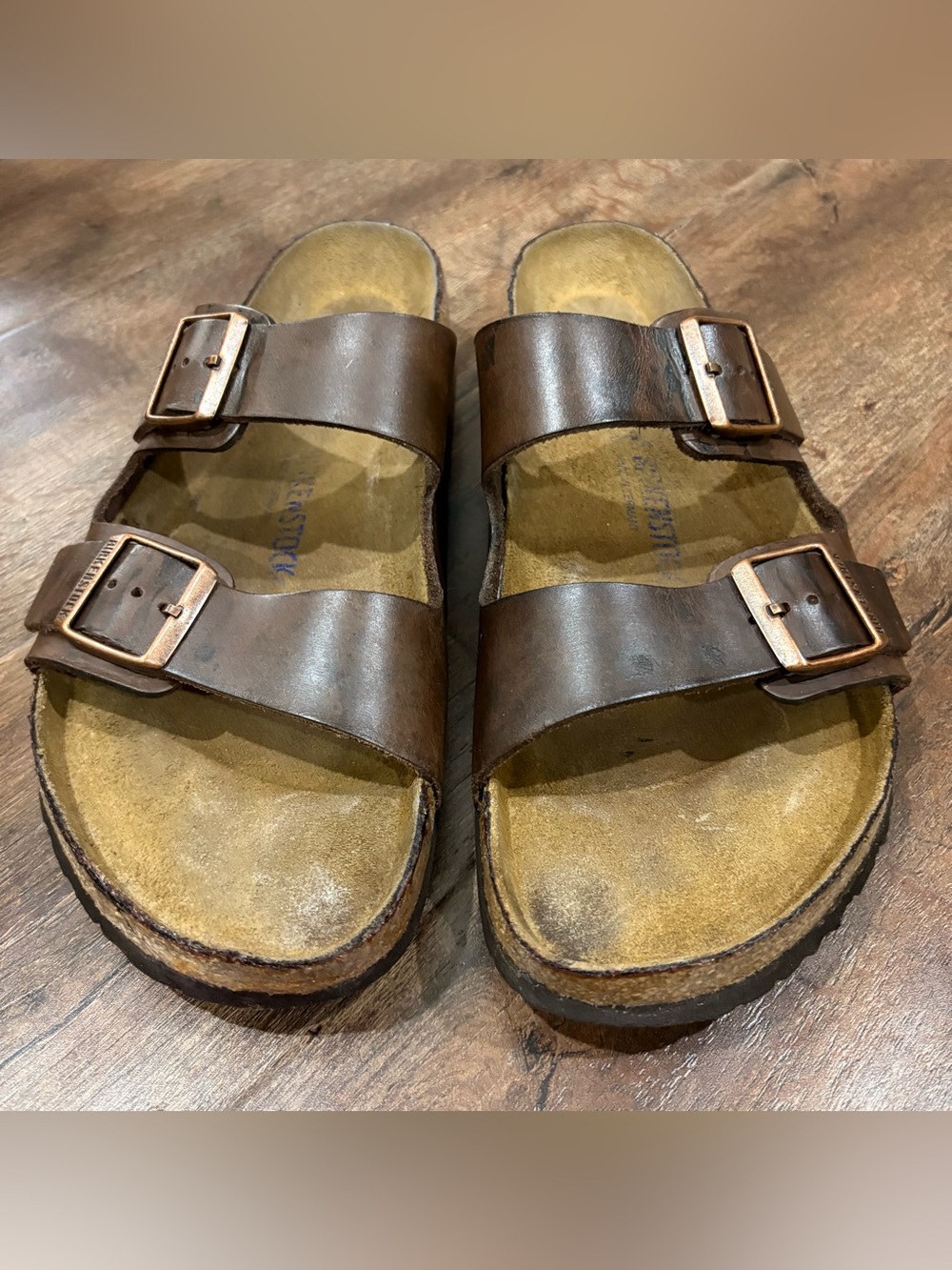 Birkenstock Arizona Habana Oiled Leather Sandals Size 46 Regular Wide